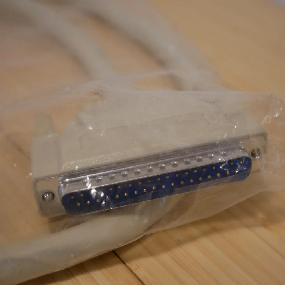 Vintage 26 AWG 3 Foot DB37 Serial Floppy or Tape Cable D-Sub 37 Pin Male to Male